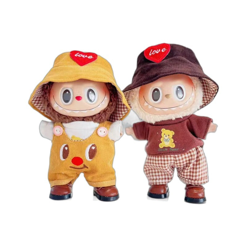 Labubu Keychain Doll Clothes New 15CM Labub Key Holder Doll Clothes Set Accessories Fashion