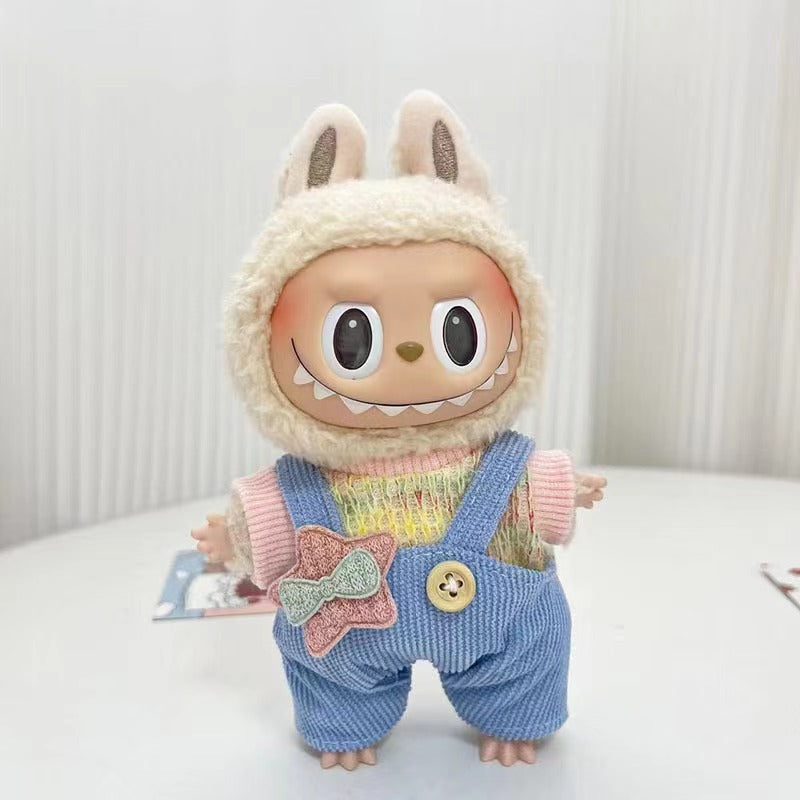 Labubu Keychain Doll Clothes New 15CM Labub Key Holder Doll Clothes Set Accessories Fashion