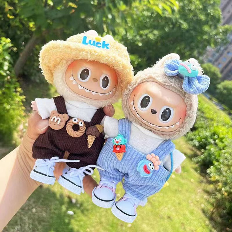 Labubu Keychain Doll Clothes New 15CM Labub Key Holder Doll Clothes Set Accessories Fashion