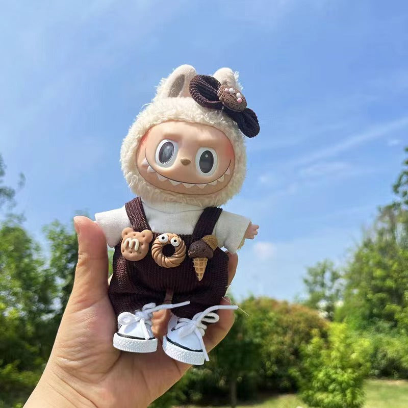 Labubu Keychain Doll Clothes New 15CM Labub Key Holder Doll Clothes Set Accessories Fashion