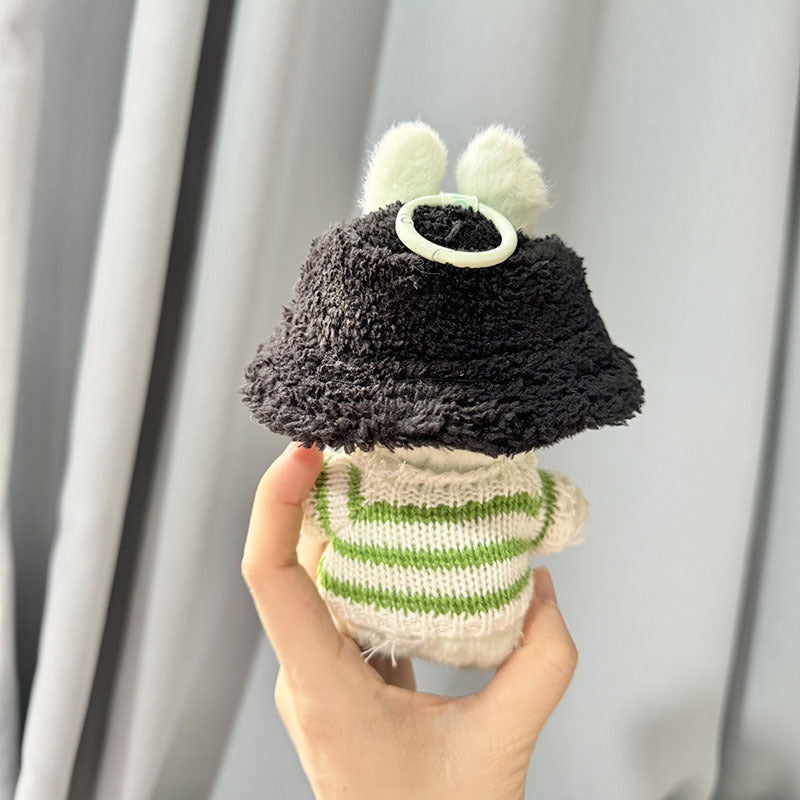 Labubu Clothing Second Generation Keychain Pendant Labubu Sitting Party White and Green Striped Sweater Set
