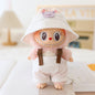 Labubu Sitting Party Doll Clothes Third Generation Cola Vinyl Blind Box Clothes Fisherman Hat Overalls Set