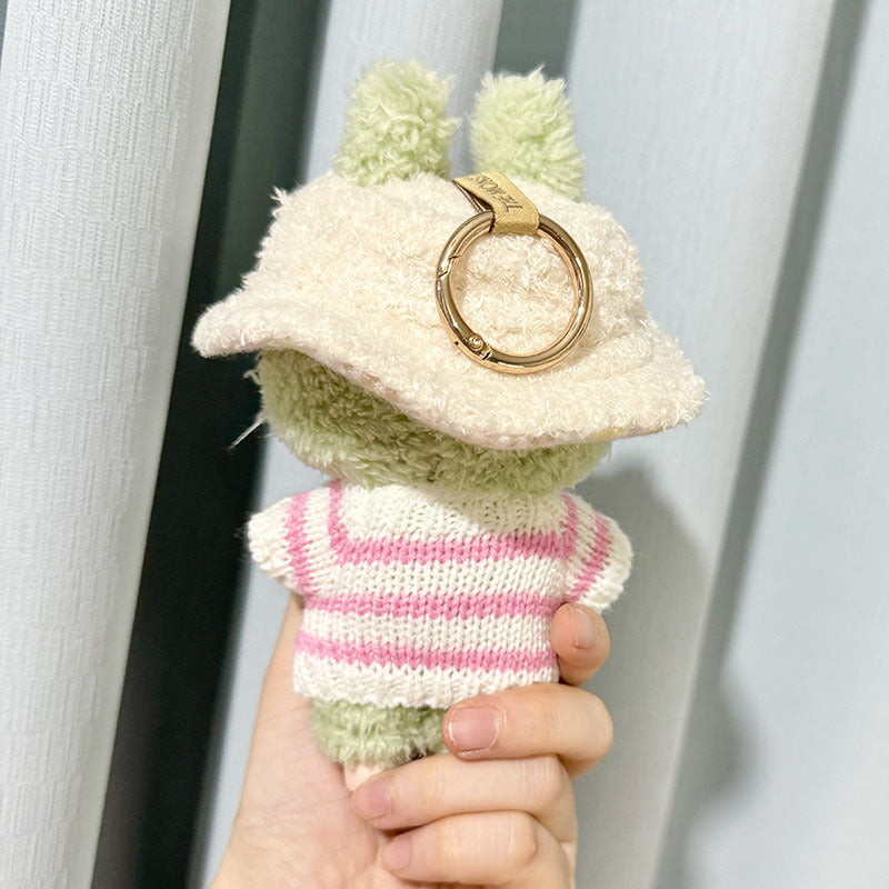 Labubu Clothing Second Generation Keychain Pendant Labubu Sitting Party White and Green Striped Sweater Set