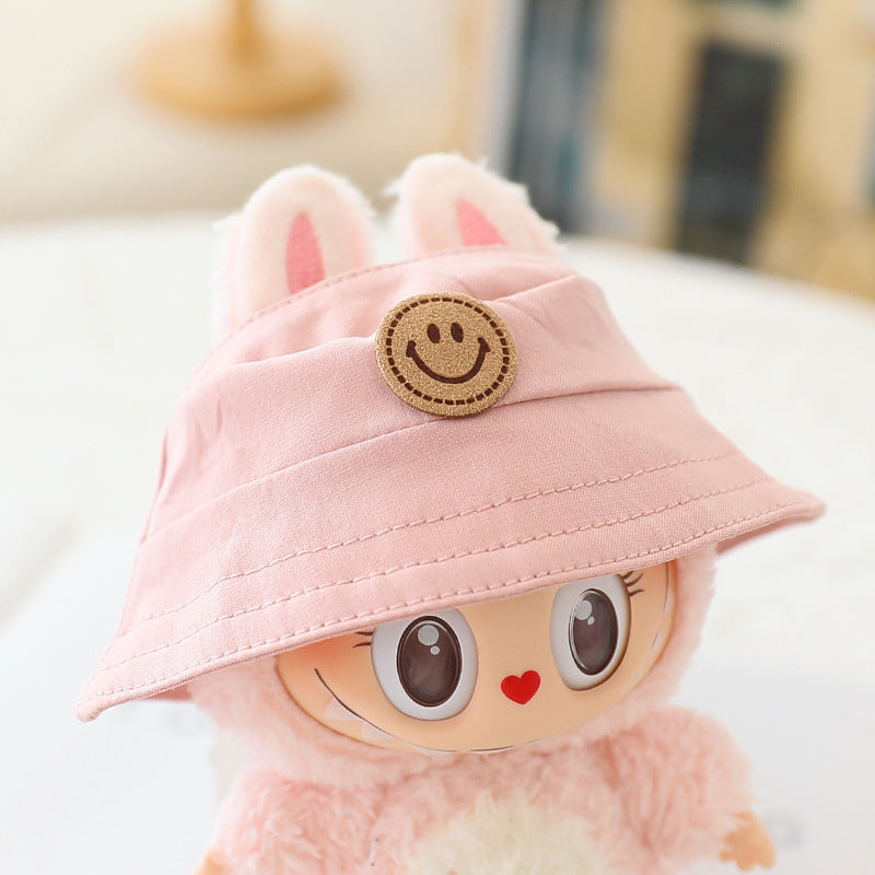 Labubu Sitting Party Doll Clothes Third Generation Cola Vinyl Blind Box Clothes Fisherman Hat Overalls Set