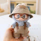 Labubu Sitting Party Doll Clothes Third Generation Cola Vinyl Blind Box Clothes Fisherman Hat Overalls Set