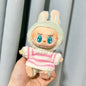 Labubu Clothing Second Generation Keychain Pendant Labubu Sitting Party White and Green Striped Sweater Set