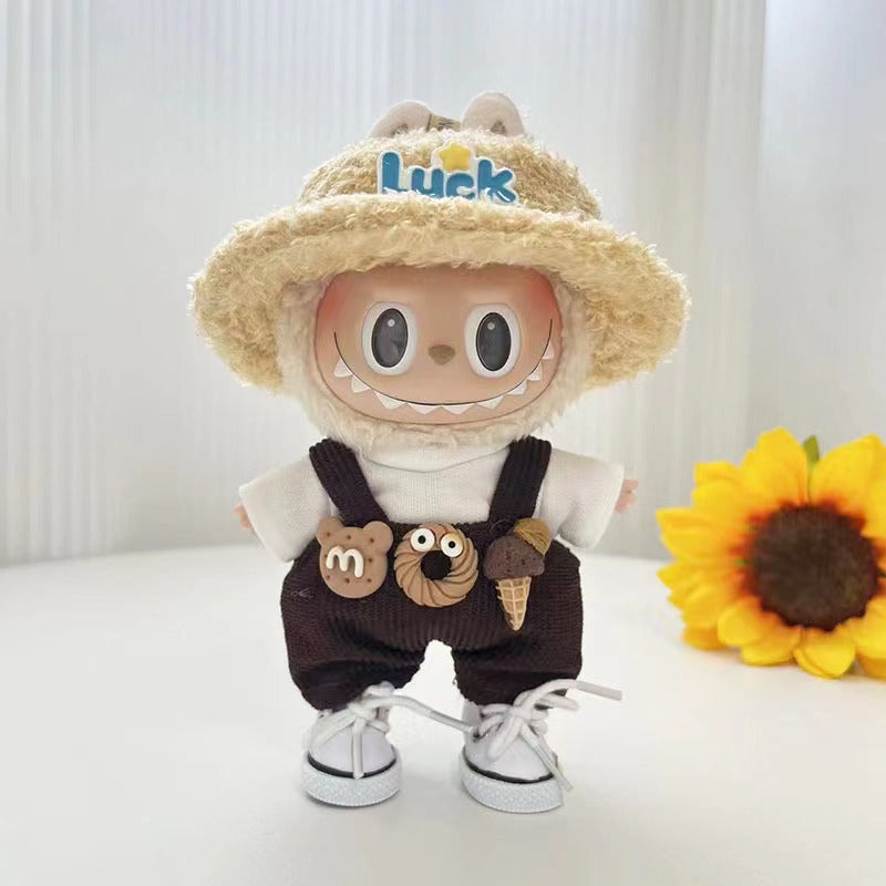Labubu Keychain Doll Clothes New 15CM Labub Key Holder Doll Clothes Set Accessories Fashion