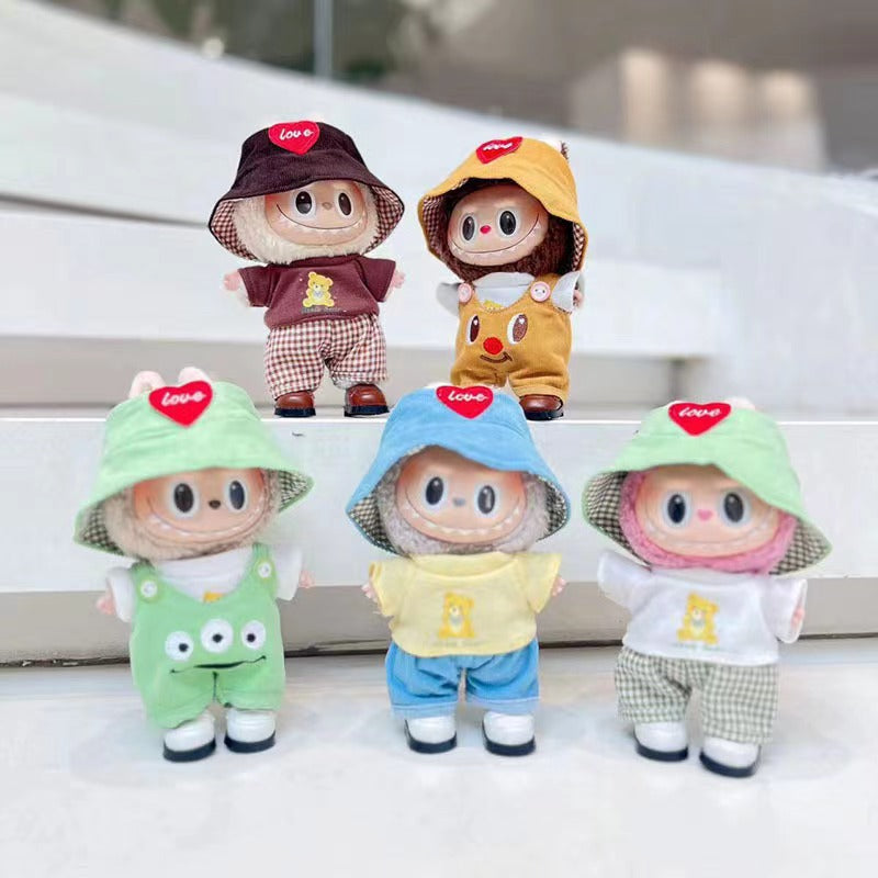 Labubu Keychain Doll Clothes New 15CM Labub Key Holder Doll Clothes Set Accessories Fashion