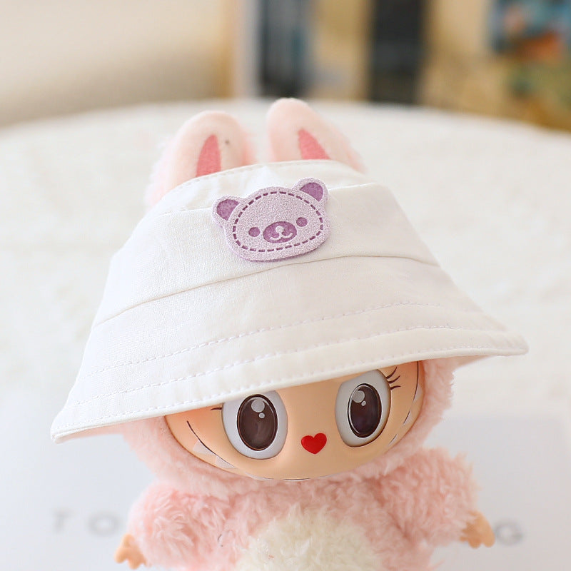 Labubu Sitting Party Doll Clothes Third Generation Cola Vinyl Blind Box Clothes Fisherman Hat Overalls Set