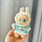 Labubu Clothing Second Generation Keychain Pendant Labubu Sitting Party White and Green Striped Sweater Set