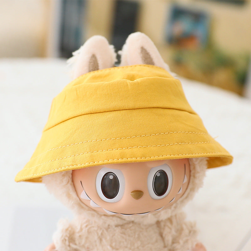 Labubu Sitting Party Doll Clothes Third Generation Cola Vinyl Blind Box Clothes Fisherman Hat Overalls Set