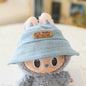 Labubu Sitting Party Doll Clothes Third Generation Cola Vinyl Blind Box Clothes Fisherman Hat Overalls Set