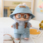 Labubu Sitting Party Doll Clothes Third Generation Cola Vinyl Blind Box Clothes Fisherman Hat Overalls Set