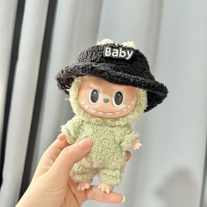 Labubu Clothing Second Generation Keychain Pendant Labubu Sitting Party White and Green Striped Sweater Set