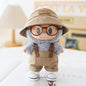 Labubu Sitting Party Doll Clothes Third Generation Cola Vinyl Blind Box Clothes Fisherman Hat Overalls Set