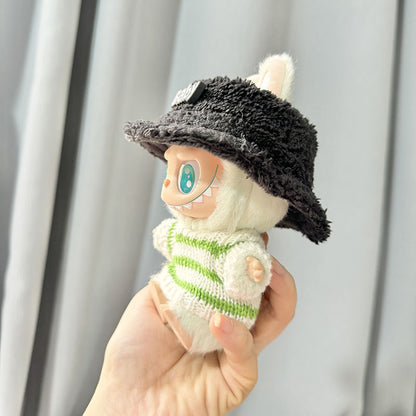 Labubu Clothing Second Generation Keychain Pendant Labubu Sitting Party White and Green Striped Sweater Set