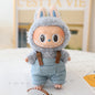 Labubu Sitting Party Doll Clothes Third Generation Cola Vinyl Blind Box Clothes Fisherman Hat Overalls Set