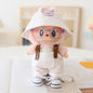 Labubu Sitting Party Doll Clothes Third Generation Cola Vinyl Blind Box Clothes Fisherman Hat Overalls Set