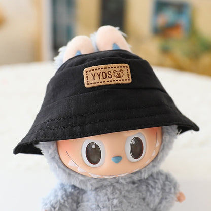 Labubu Sitting Party Doll Clothes Third Generation Cola Vinyl Blind Box Clothes Fisherman Hat Overalls Set