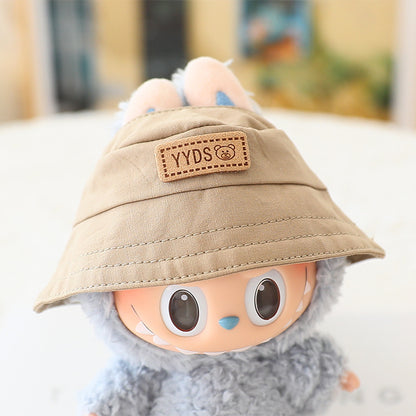 Labubu Sitting Party Doll Clothes Third Generation Cola Vinyl Blind Box Clothes Fisherman Hat Overalls Set