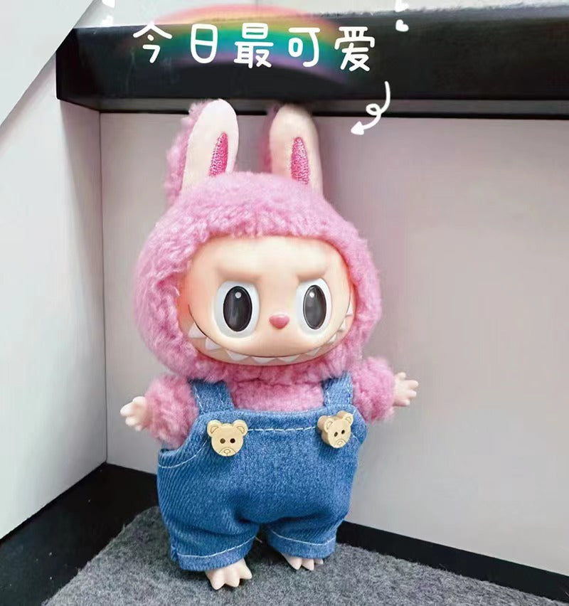 Labubu Keychain Doll Clothes New 15CM Labub Key Holder Doll Clothes Set Accessories Fashion