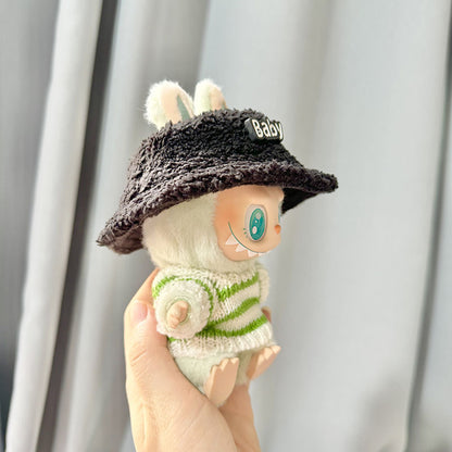 Labubu Clothing Second Generation Keychain Pendant Labubu Sitting Party White and Green Striped Sweater Set