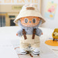 Labubu Sitting Party Doll Clothes Third Generation Cola Vinyl Blind Box Clothes Fisherman Hat Overalls Set