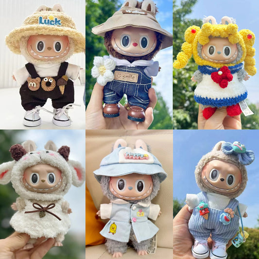 Labubu Keychain Doll Clothes New 15CM Labub Key Holder Doll Clothes Set Accessories Fashion